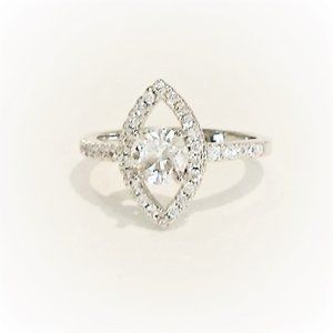 925 Simulated Diamonds Ring Sterling Silver 925 Sz 7